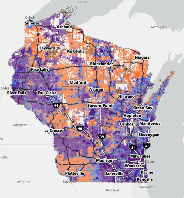 PSC Broadband Maps Internet Coverage Map 